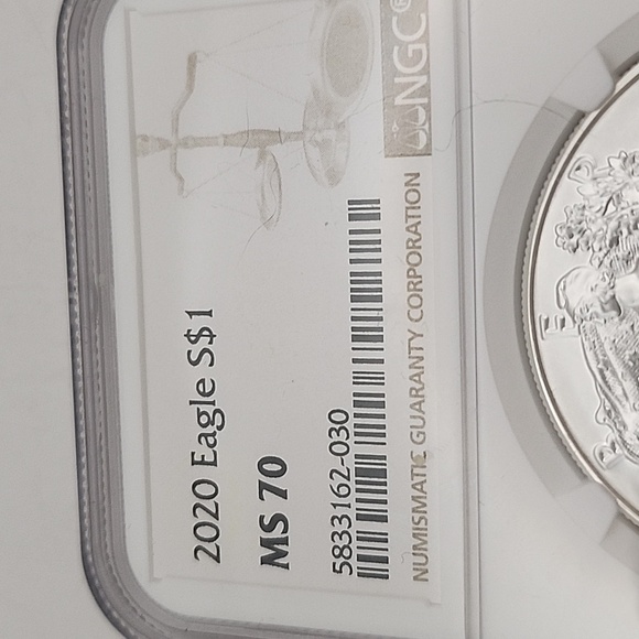 2020 Silver Eagle S$1 MS70 NWT - Picture 2 of 8